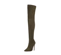 Women's Over The Knee Boots Daily Casual Solid Color Pointed Toe Long Boots Versatile Stiletto Heel Elastic Thigh Boots 12cm for Various Occasions