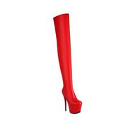 Women's Over The Knee Boots Nightclub Performance Long Boots | Plus Size ,Round Toe ,Super High Slim Heel ,Platform Side Zipper ,Club Pole Dance Nightclub Party
