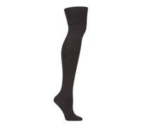FALKE Women's Softmerino W Ok Wool Cotton Long Plain Overknee Socks 1 Pair, Grey Anthracite Melange 3089, 4-5
