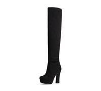 Women's Over The Knee Suede Boots, Chunky Heel for Nightclub and Catwalk, Plus Size Pole Dancing High Heels