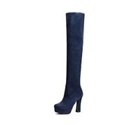 Women's Over The Knee Suede Boots, Chunky Heel for Nightclub and Catwalk, Plus Size Pole Dancing High Heels