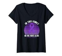 Women's Overdose Awareness Support Retro Overdose Awareness Purple V-Neck T-Shirt