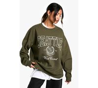 Womens Overdye Seattle Oversized Sweatshirt - Green - S, Green