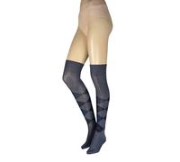 Womens Overknee Socks Wool Burlington 'Marylebone' Argyle Diamond Pattern 1 Pair