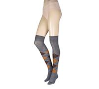 Womens Overknee Socks Wool Burlington 'Marylebone' Argyle Diamond Pattern 1 Pair