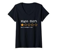 Women's Overnight Job Low Star Rating Sunlight Joke V-Neck T-Shirt