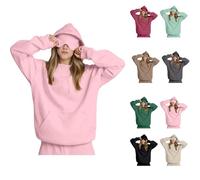 Women's Oversize Travel Hoodie with Integrated Eye Mesh & Hidden Pockets - Long Sleeve Hoodie for Air Travel, Unisex Cotton Fleece, Sporty with Elastic Band, @8, XXL