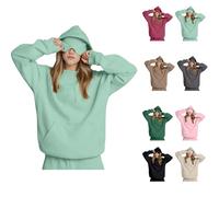 Women's Oversize Travel Hoodie with Integrated Eye Mesh & Hidden Pockets - Long Sleeve Hoodie for Air Travel, Unisex Cotton Fleece, Sporty with Elastic Band, @7, 4XL