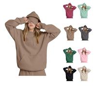 Women's Oversize Travel Hoodie with Integrated Eye Mesh & Hidden Pockets - Long Sleeve Hoodie for Air Travel, Unisex Cotton Fleece, Sporty with Elastic Band, @4, 3XL