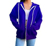 Women's Oversize Zip Hoodie Y2K Style Cotton Hooded Jacket with Zip Pocket, Long Sleeve Sweatshirt for Autumn/Winter, Casual Streetwear, Sport Style, S-3XL, Comfortable, Elegant, Thin Sports Jackets