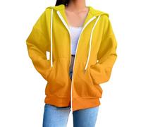 Women's Oversize Zip Hoodie Y2K Style Cotton Hooded Jacket with Zip Pocket, Long Sleeve Sweatshirt for Autumn/Winter, Casual Streetwear, Sport Style, S-3XL, Comfortable, Elegant, Thin Sports Jackets