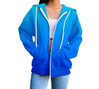 Women's Oversize Zip Hoodie Y2K Style Cotton Hooded Jacket with Zip Pocket, Long Sleeve Sweatshirt for Autumn/Winter, Casual Streetwear, Sport Style, S-3XL, Comfortable, Elegant, Thin Sports Jackets