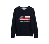 Women's oversized cable knit jumper Superdry Flag Bleu XL