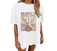 Women's Oversized Country Music Shirts Nashville Concert Outfit Casual Rock Band Tshirt Vintage Graphic Tees Tops Womens Summer Tops