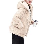 Women's Oversized Fleece Hoodie, Soft Plush Sherpa Lined Full Zip Jacket with Pockets, Warm Fluffy Teddy Jumper Coat for Winter Casual Outwear
