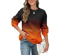 Womens Oversized Gradient Sweatshirts Crewneck Long Sleeve Tops Pullover Fall Fashion Clothes