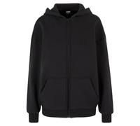 Urban Classics Women's Ladies Cozy Oversized Zip Hoody Hooded Sweatshirt, Black, XL