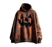Women's Oversized Hoodie: Halloween Sweatshirt Women's Pumpkin Printed Hoodie Loose Long Sleeve Shirt Classic Festive Outfit Long Jumper Hoodie Outdoor Shirt Large Sizes Outdoor Shirt, orange, L