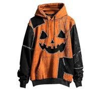 Women's Oversized Hoodie: Halloween Sweatshirt Women's Pumpkin Printed Hoodie Loose Long Sleeve Shirt Classic Festive Outfit Long Jumper Hoodie Outdoor Shirt Large Sizes Outdoor Shirt, yellow, L