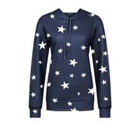 Womens Oversized Hoodies Baggy Sweatshirt Pullover European And American Women's Star Print Blouse Loose Large Size Hoodie Woman Jackets Women (BU2, S)