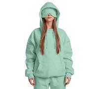 Women's Oversized Hoodies Built In Eye Mask Comfort Airplane Mode Travel Hoodie Zippered Pocket On The Cuff Fleece Ladies Hooded Sweatshirts Hoody Pullover With Hidden Pockets Soft Sweatshirt