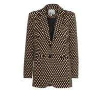 Women's oversized printed blazer Ichi Ihkate Beige 2XL