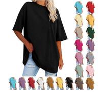 Womens Oversized T Shirt Ladies Tops Summer Relaxed Fit Tshirt Women Summer Tops Oversized Tshirts Hiking Golf Gym Women's T Shirts Striped-Black XL