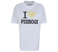 Women's oversized T-shirt Miss Tee I Love Pierogi Blanc M