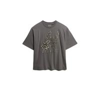 Superdry Tattoo Embellish Oversized Short Sleeve T-shirt Grey S Woman