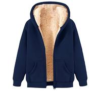 Women's Oversized Teddy Fleece Hoodie, Sherpa Lined Warm Full Zip Up Jacket with Pockets Fuzzy Plush Long Sleeve Sweatshirts Soft Fluffy Casual Coat for Autumn And Winter