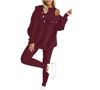 Womens Oversized Tracksuits 8 Piece Long Sleeve Tracksuit Loungewear Set Plus Size Plain Hoodie + Crew Neck Tank Top + Jogger Pants Sweatsuits Activewear Gym Wear Fall Fashion UK Sale Clearance