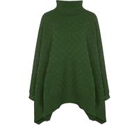 Women's Oversized Turtleneck Wool Knitted Jumper Women Pullover Cape Shawl Ladies Loose Fit Cowl Neck Poncho Warm Scarf Wrap Winter One Size UK 14-30 (UK, Alpha, One Size, Regular, Regular, Khaki)