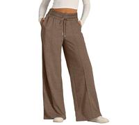 Women's Oversized Wide Leg Lightweight Pants Sweatpants Elastic Drawstring Straight Leg Sweatpants Low Waisted Baggy Pants with Pockets Lightweight Elastic Waistband Casual Trousers Trendyol Trousers