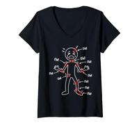 Women's Ow Ow Ow Funny Chronic Pain Awareness Humor V-Neck T-Shirt
