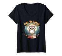 Womens Owl Be There for My Students Back to School Pun for Teachers V-Neck T-Shirt