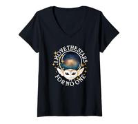 Womens Owl, I Move the Stars for No One V-Neck T-Shirt