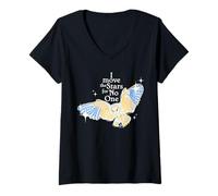 Womens Owl, I Move the Stars for No One V-Neck T-Shirt