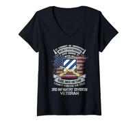 Women's Own Forever The Title 3rd Infantry Division Veteran Flag US V-Neck T-Shirt