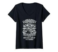 Womens Own Forever The Title British Veteran Flag UK Military V-Neck T-Shirt