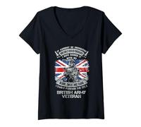 Womens Own Forever The Title British Veteran Military UK Flag V-Neck T-Shirt