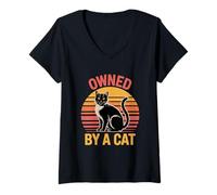 Women's Owned By A Cat V-Neck T-Shirt