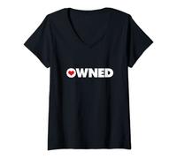 Womens Owned With A Heart BDSM V-Neck T-Shirt