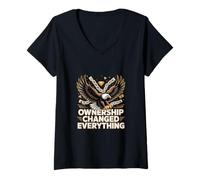 Women's Ownership Changed Everything Hustle Mindset V-Neck T-Shirt