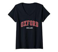 Womens Oxford England College University Style V-Neck T-Shirt