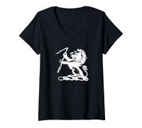 Women's Oxford Herald Lion Broken Spear Crest Icon Authorship Debate V-Neck T-Shirt