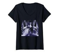 Women's Ozzy Osbourne Bark At the Moon Video Shoot Simon Fowler V-Neck T-Shirt