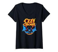 Womens Ozzy Osbourne Classic Bat V-Neck T-Shirt
