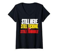 Women's Pacemaker Heart Still Here Cardiac Device V-Neck T-Shirt