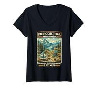 Women's Pacific Crest Trail PCT Pacific Crest Trail Mexico to Canada V-Neck T-Shirt