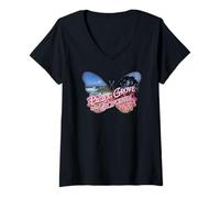 Women's Pacific Grove California Monarch Butterfly Ocean Souvenir V-Neck T-Shirt